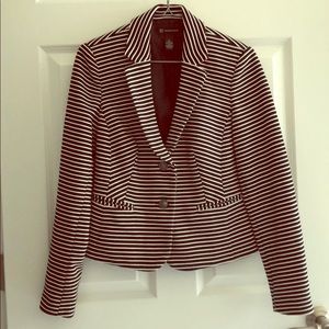 INC Black & White Stripe Blazer